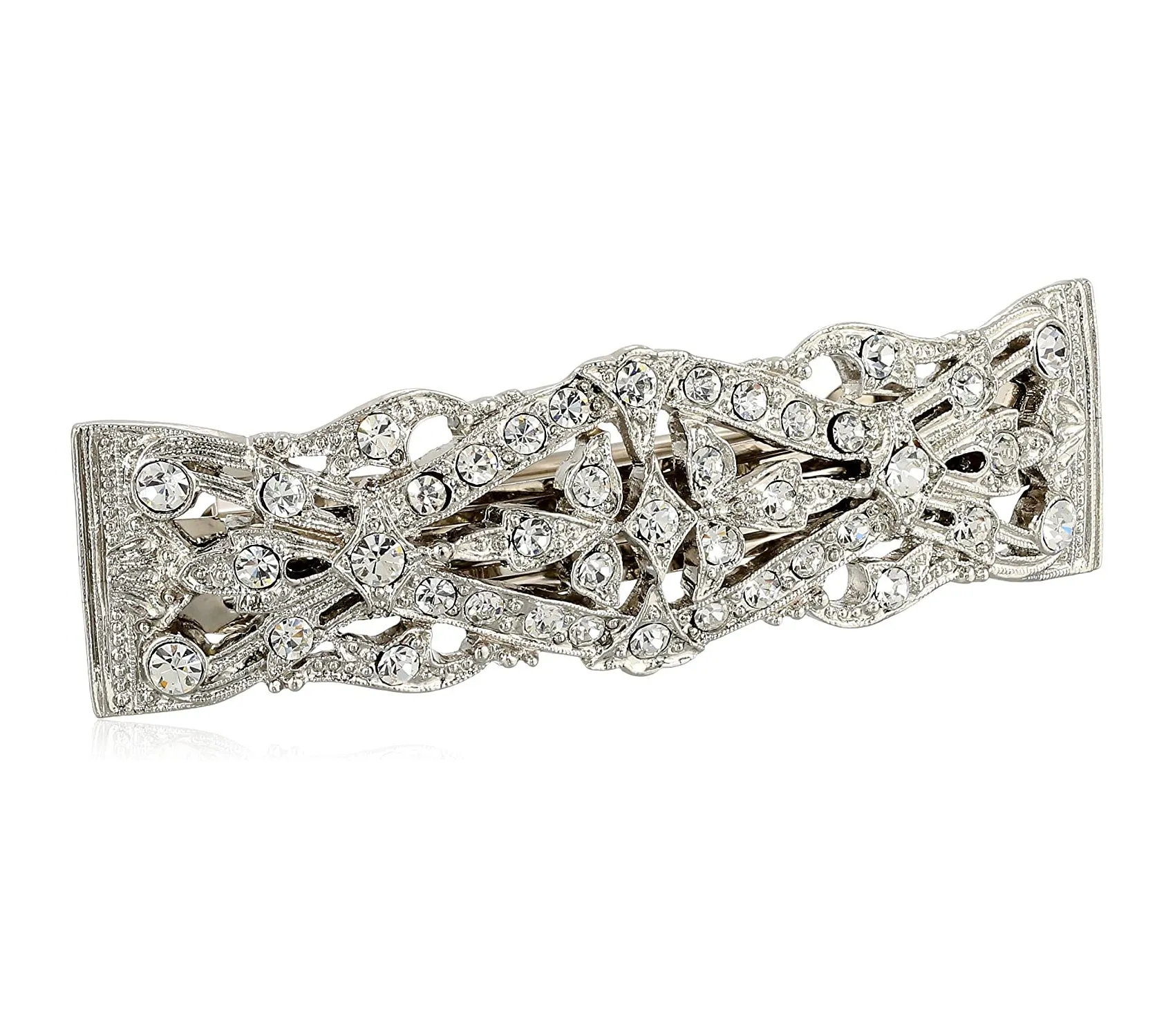 1928 Bridal "Essentials" Opulent Multi Crystal Clear Bar Barrette