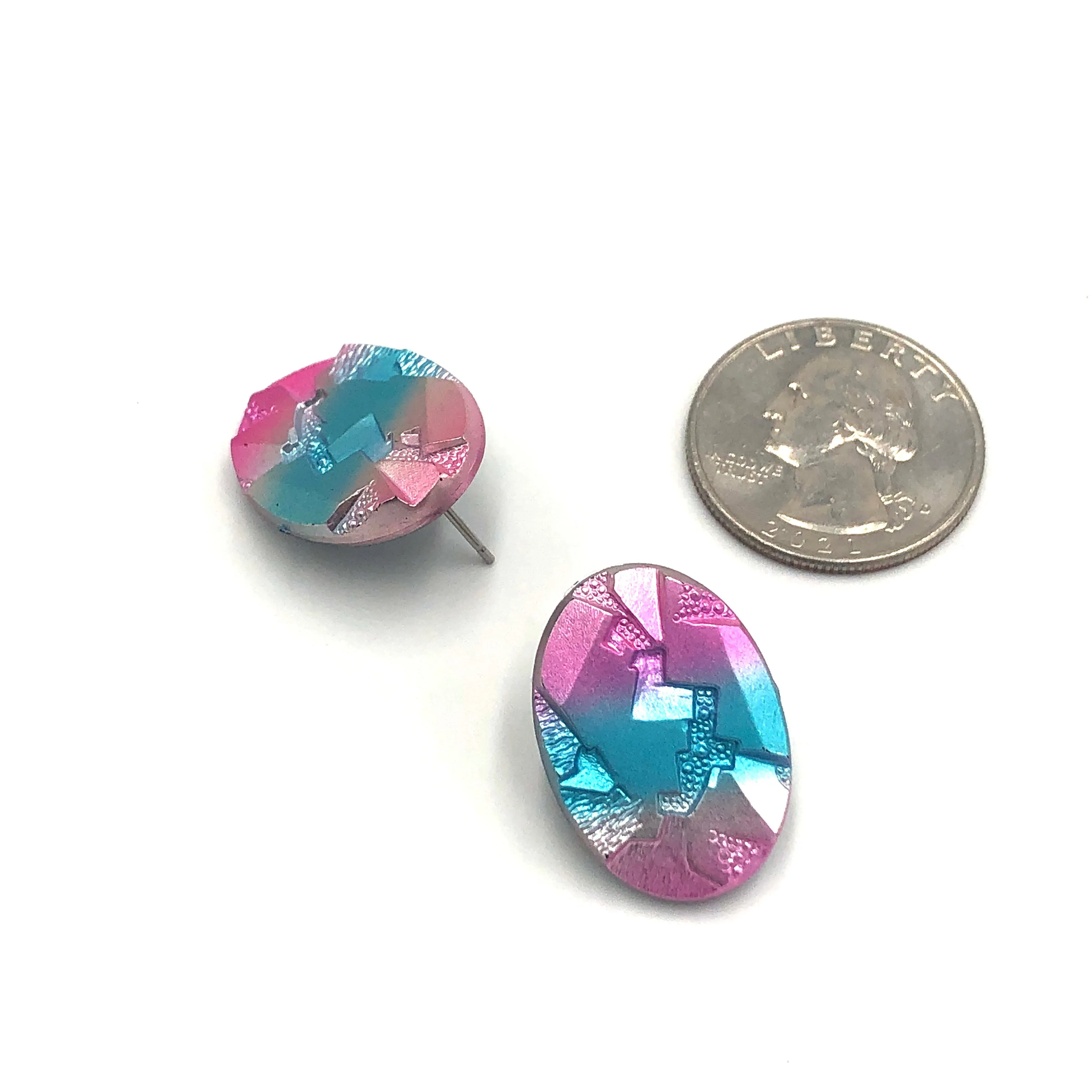 80's Dream Oval Stud Earrings