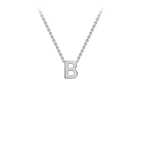 9K White Gold 'B' Initial Adjustable Letter Necklace 38/43cm