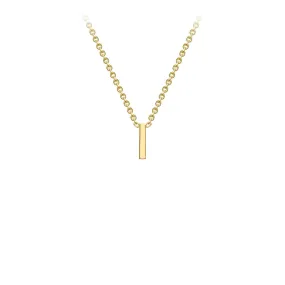 9K Yellow Gold 'I' Initial Adjustable Letter Necklace 38/43cm