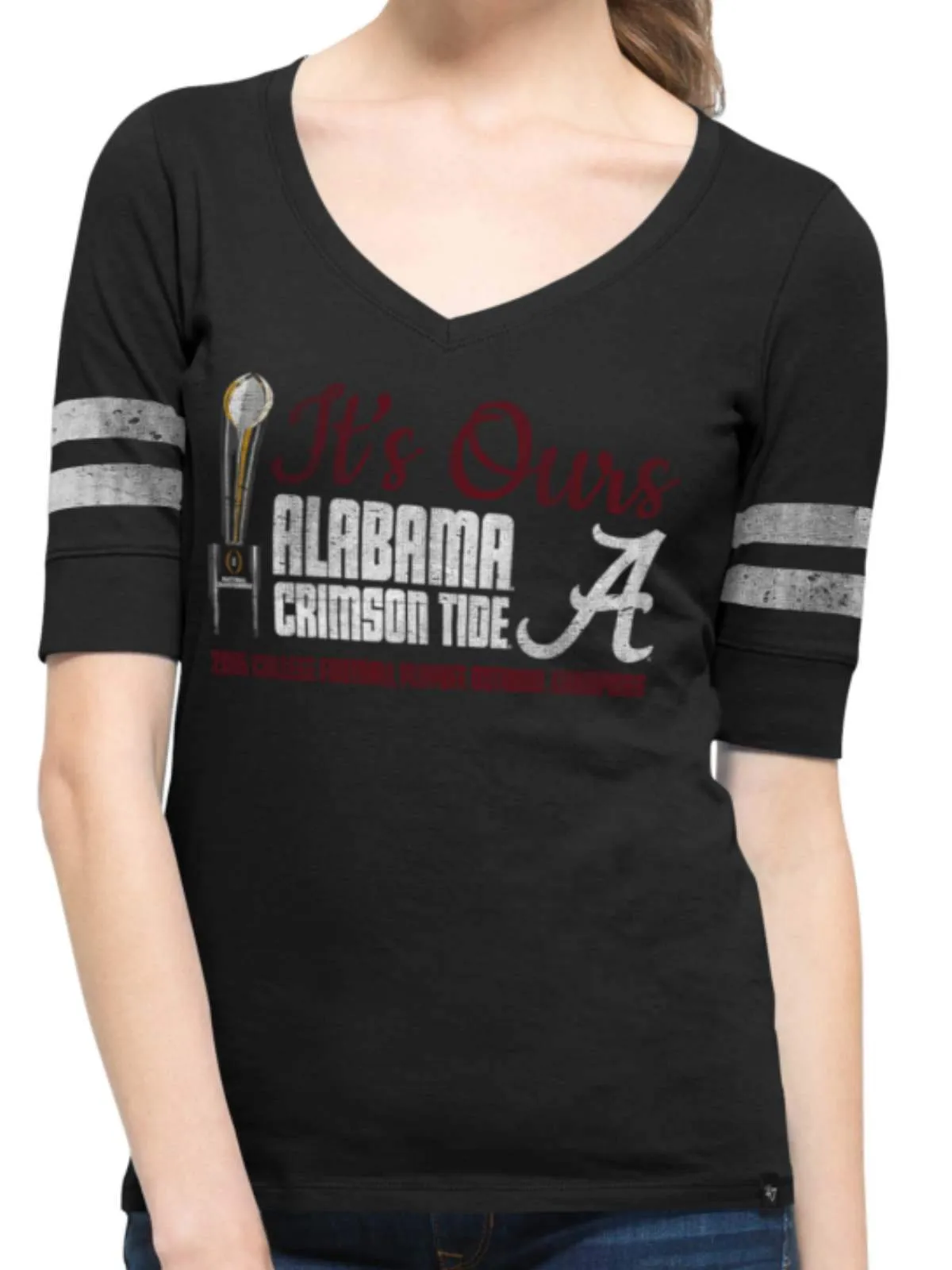 Alabama Crimson Tide 47 Brand Women 2016 National Champions Trophy Black T-Shirt