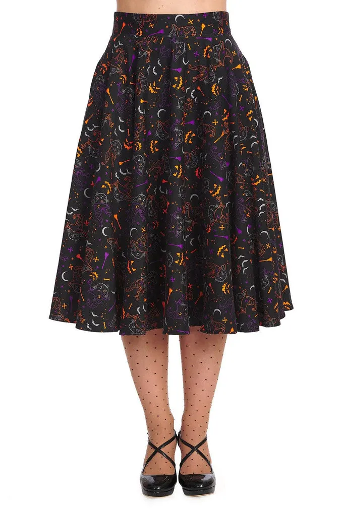 All Hallows Cat Swing Skirt