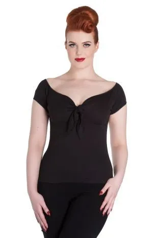 Bardot Black Tie Top- XS-3XL!