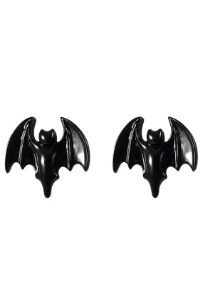 Bat Black Stud Earrings