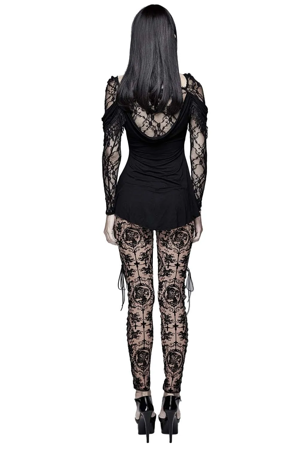 Bathory Edwardian Cameo Mesh Leggings