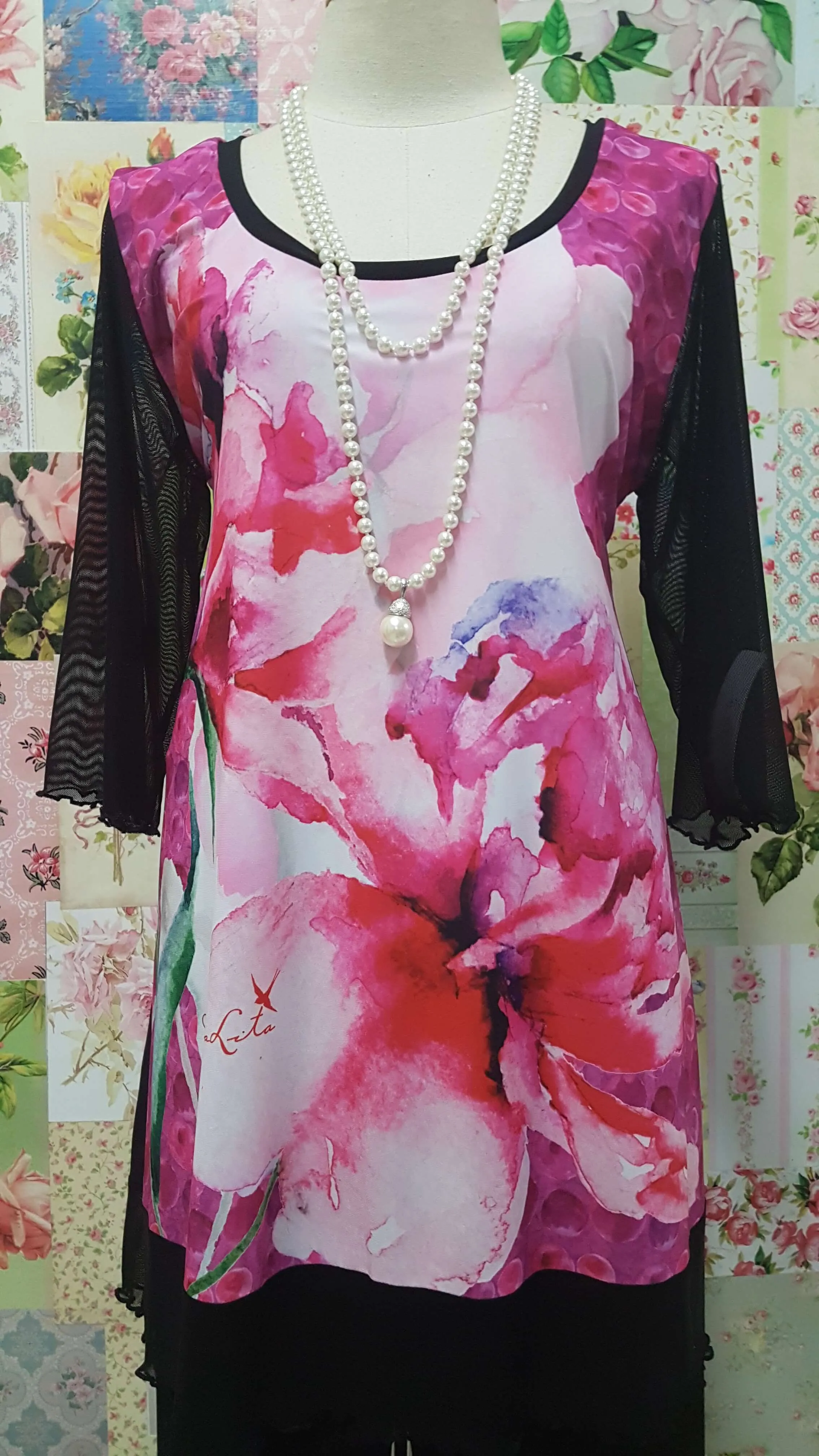 Black & Pink Top RS007