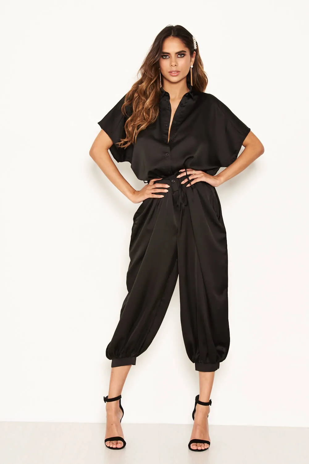 Black Button Up Jumpsuit