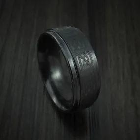 Black Ceramic Celtic Men's Ring Custom Made Band