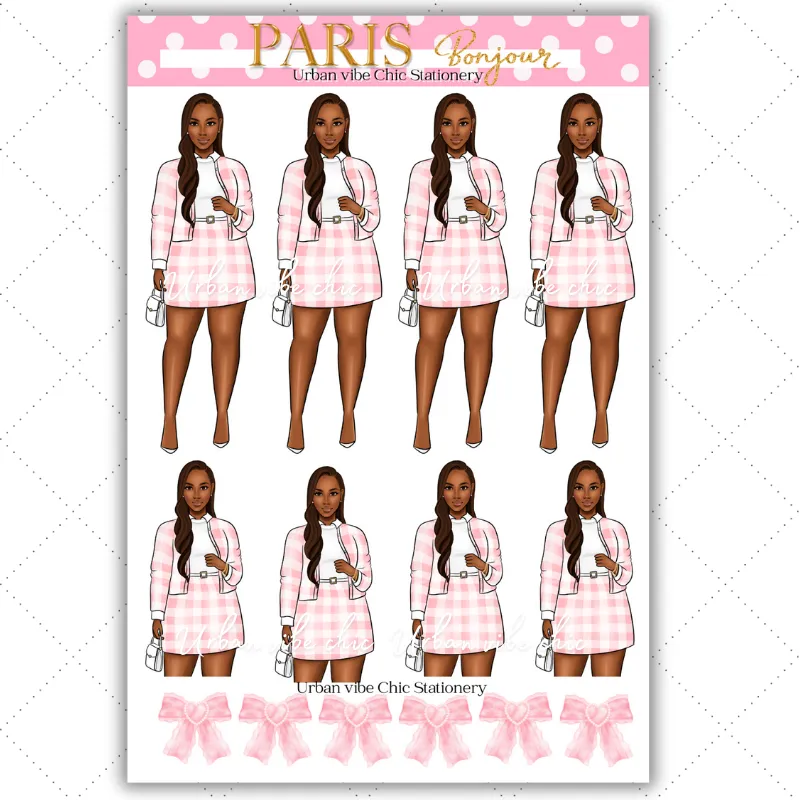 Black Girl Stickers - Pink Paris