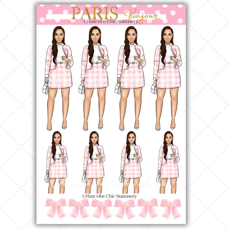 Black Girl Stickers - Pink Paris