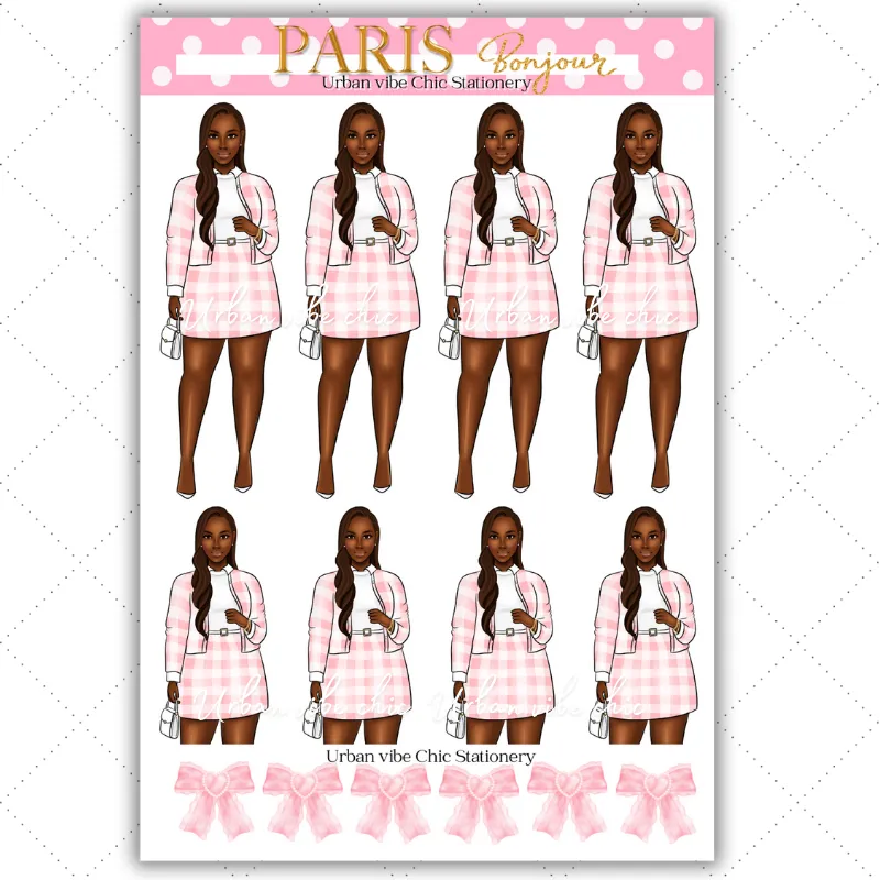 Black Girl Stickers - Pink Paris