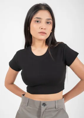 Black — Sculpt Crop Top