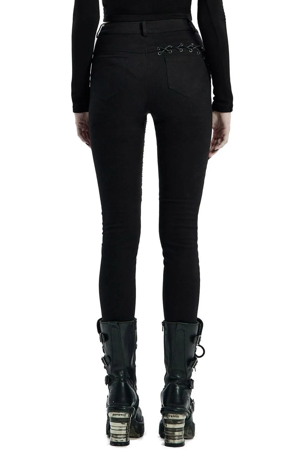 Bloodletting Black Denim Distressed Pants