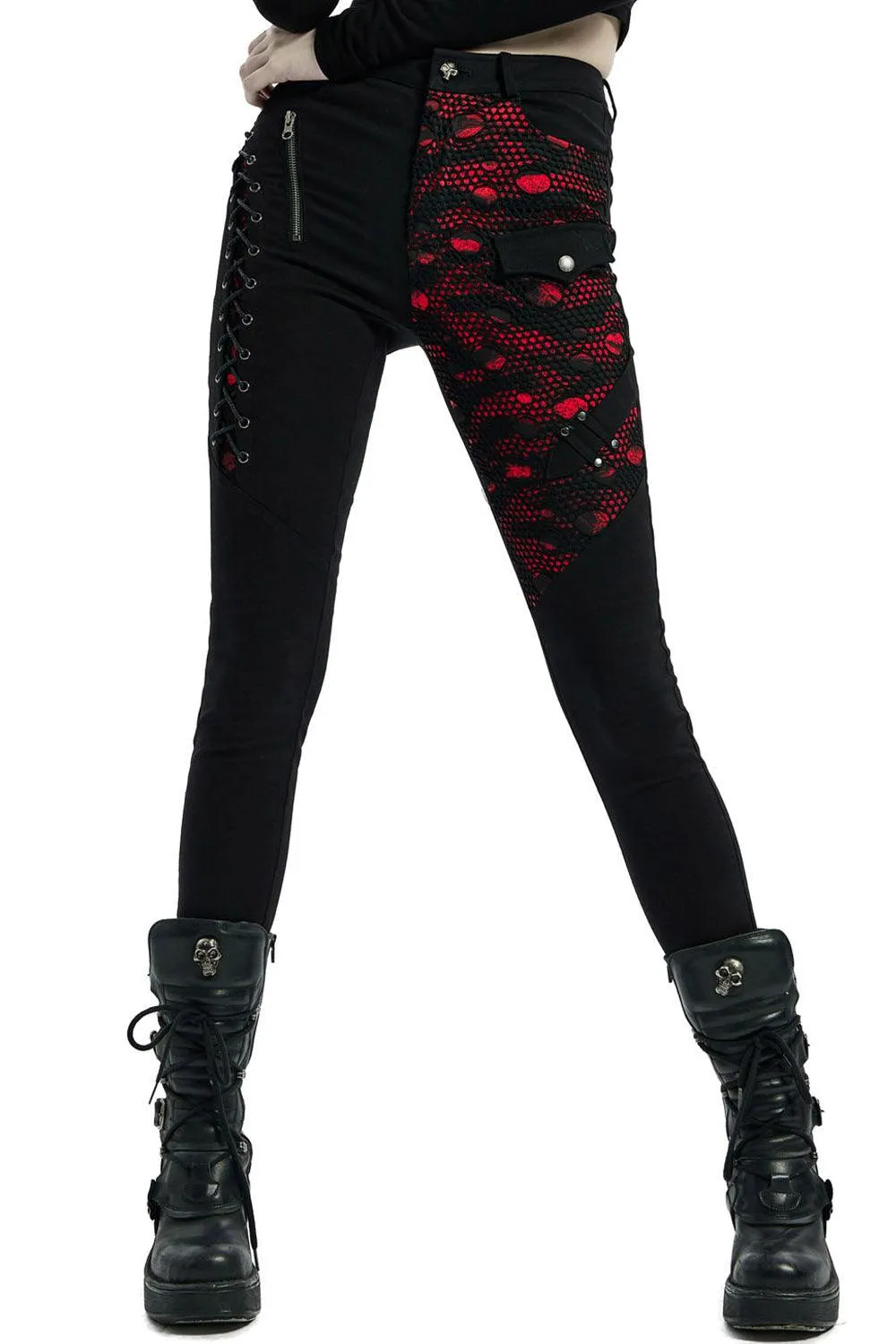 Bloodletting Black Denim Distressed Pants