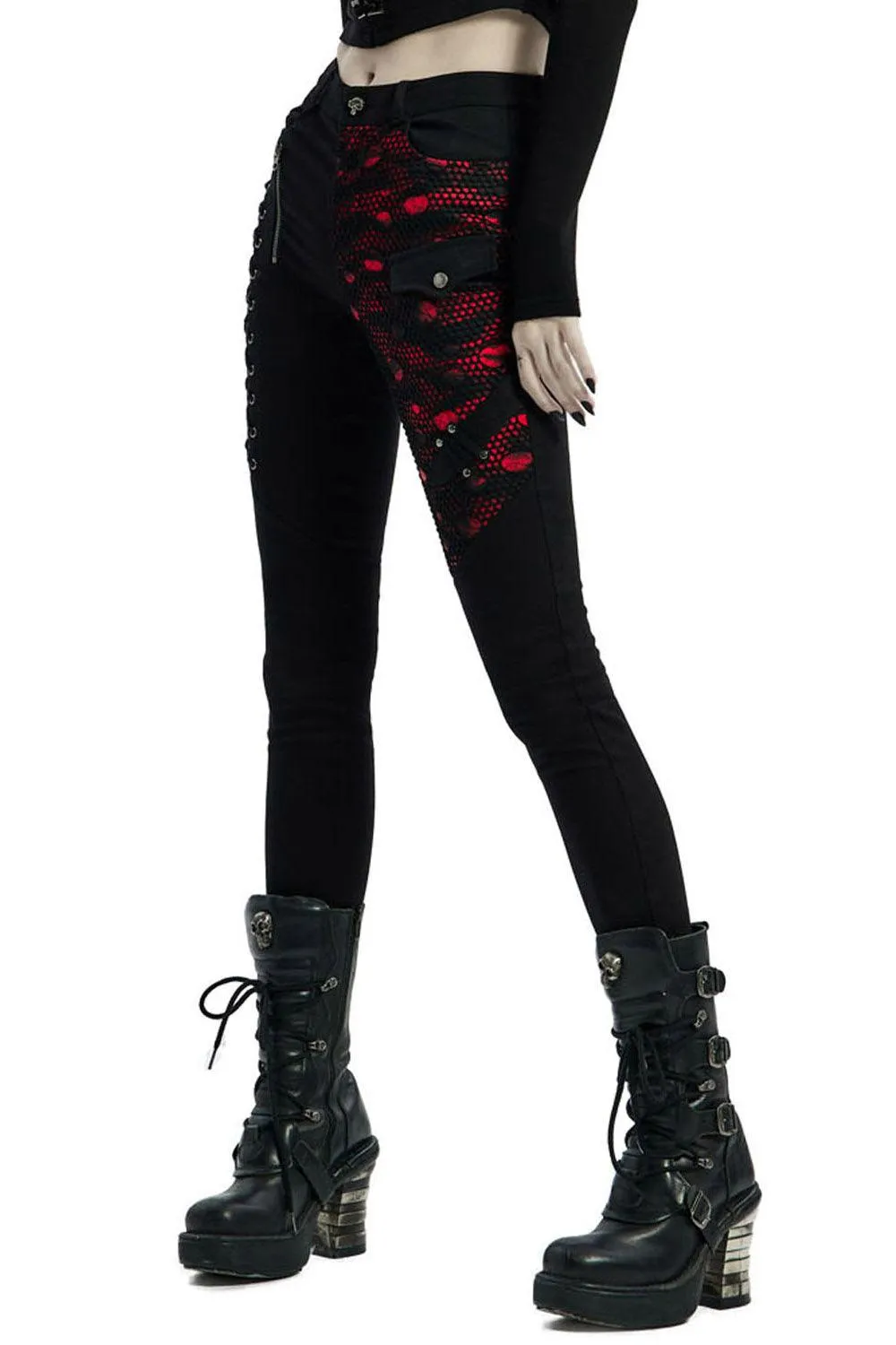 Bloodletting Black Denim Distressed Pants