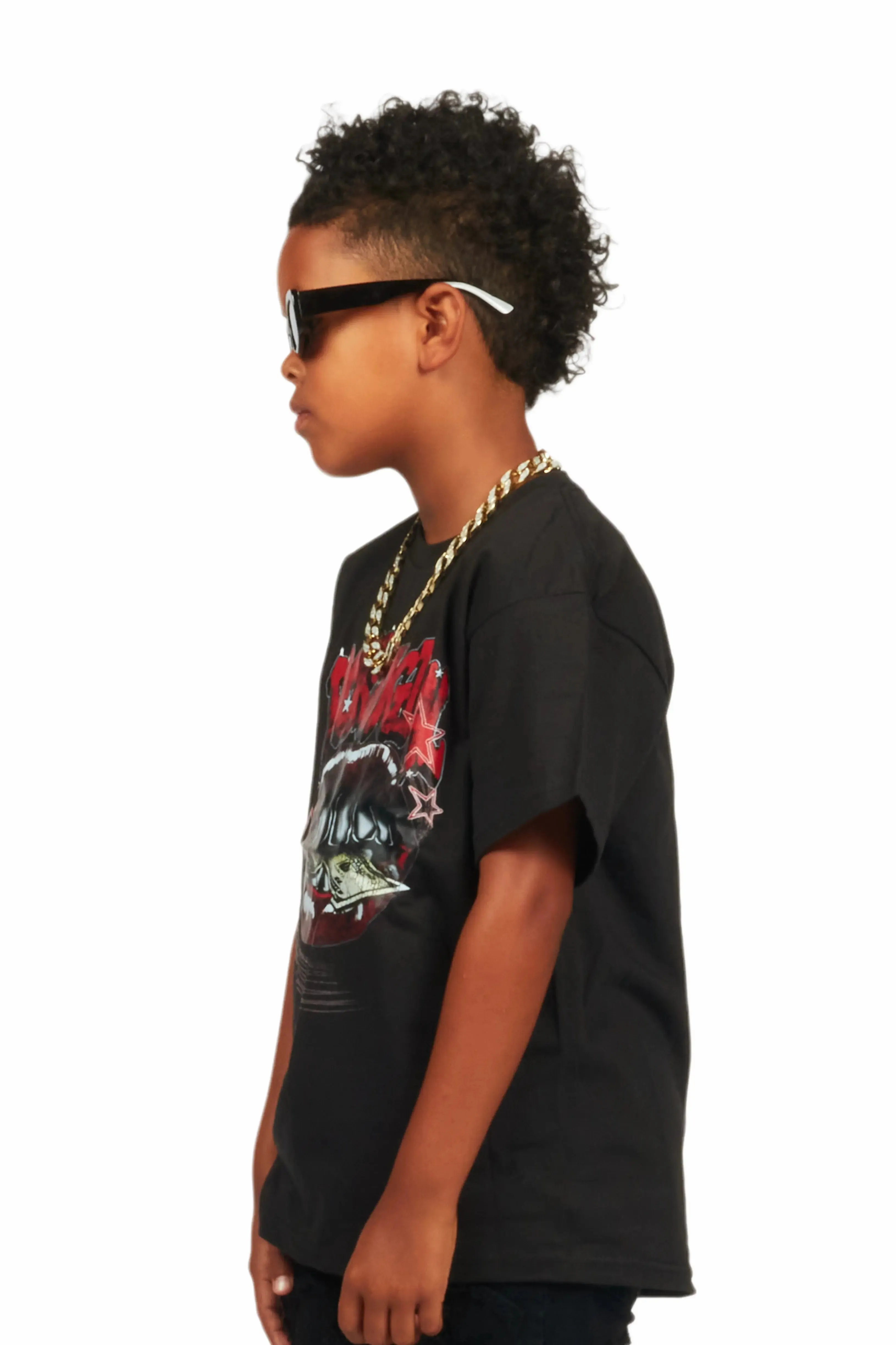 Boys Kaizen Black Graphic T-Shirt