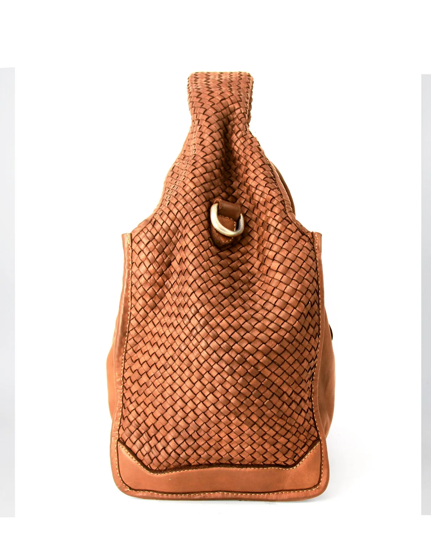 Braided accent leather hobo bag wholesale