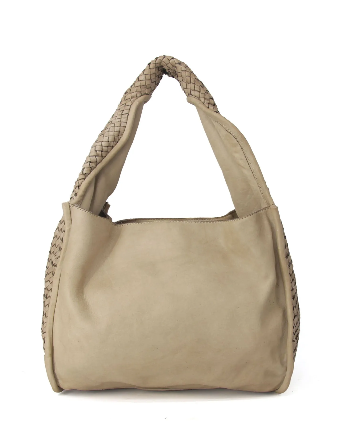 Braided accent leather hobo bag wholesale