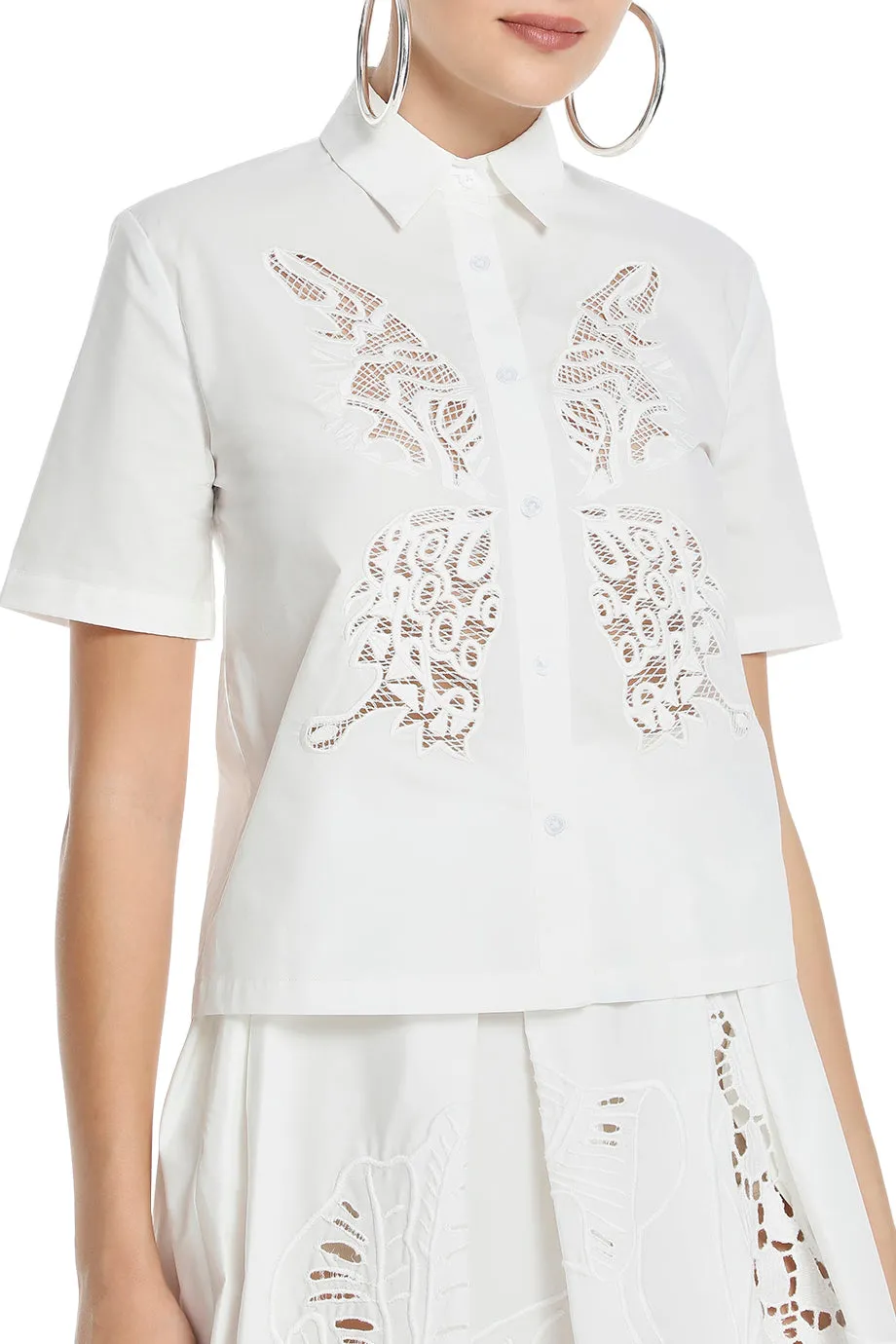 Butterfly Embroidered Shirt