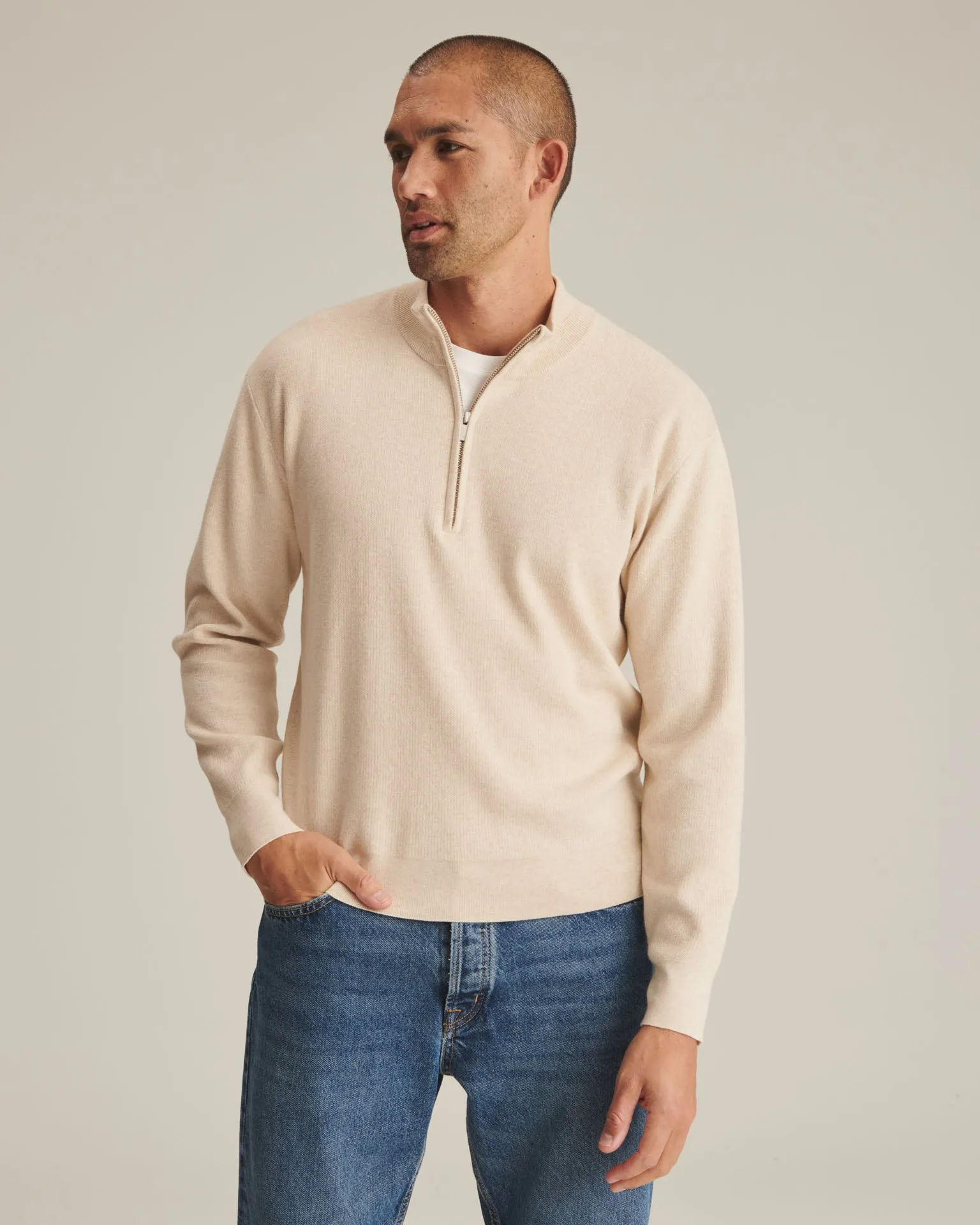 Café Cotton Cashmere Quarter Zip