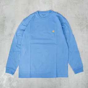 Carhartt WIP Chase L/S Tee - Piscine / Gold