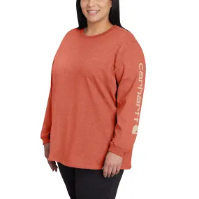 Carhartt Women's Heavyweight Long Sleeve Logo T-Shirt_Earthen Clay Heather