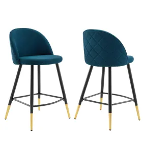 Cordial Fabric Counter Stools - Set of 2