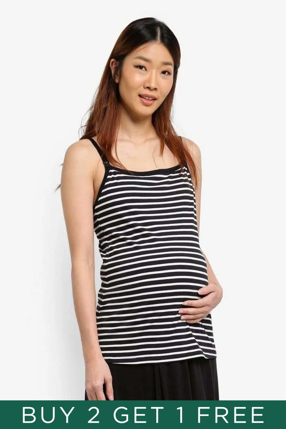 Corey Nursing Black Stripes Camisole