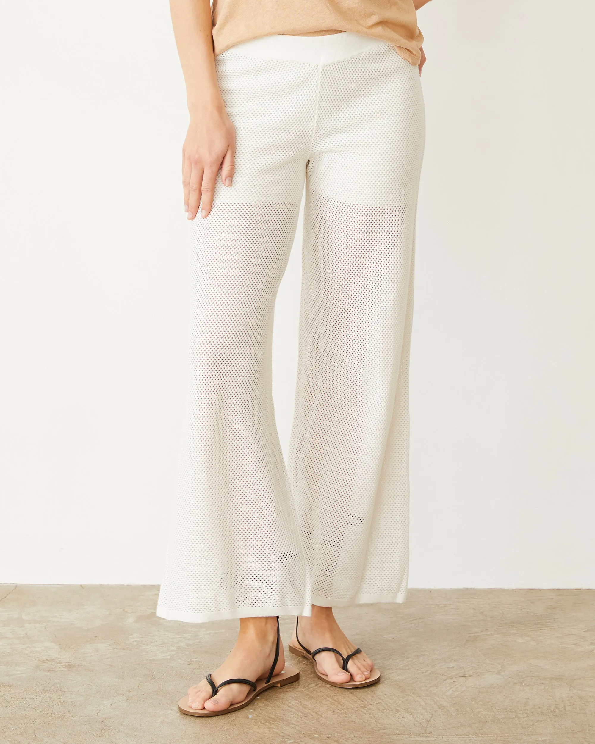 Cotton Mesh Wide Leg Pant