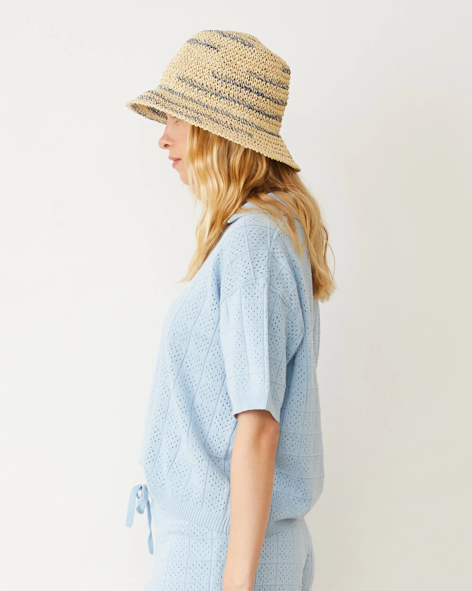 Crochet Knit Oversized Polo Tee