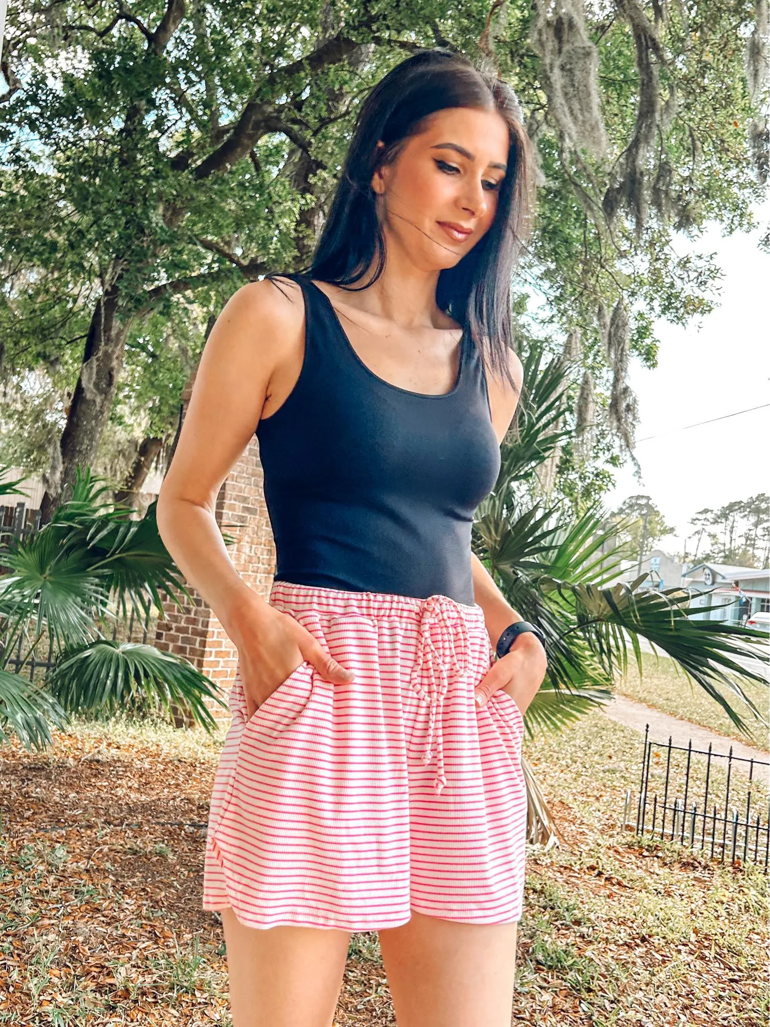 Dippin Striped Lounge Shorts | Pink