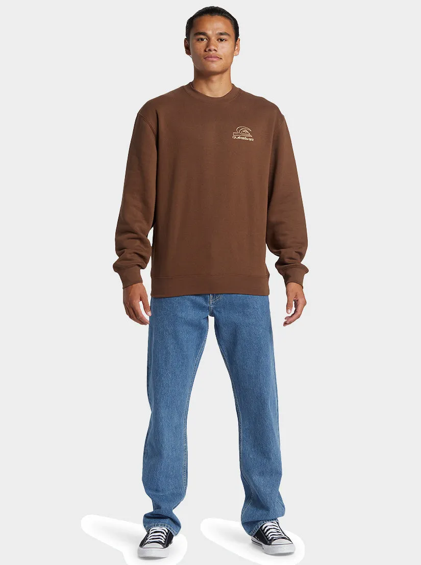 E Peace Out Crew Neck Sweatshirt - Chestnut