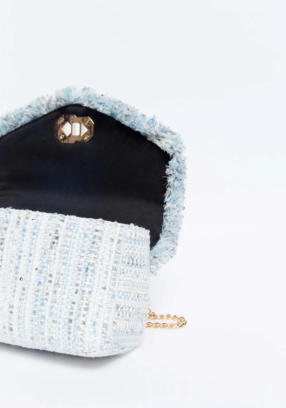 Fringe fabric crossbody bag