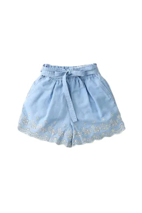 Gingersnaps Denim Shorts W/Embroidered Scallop