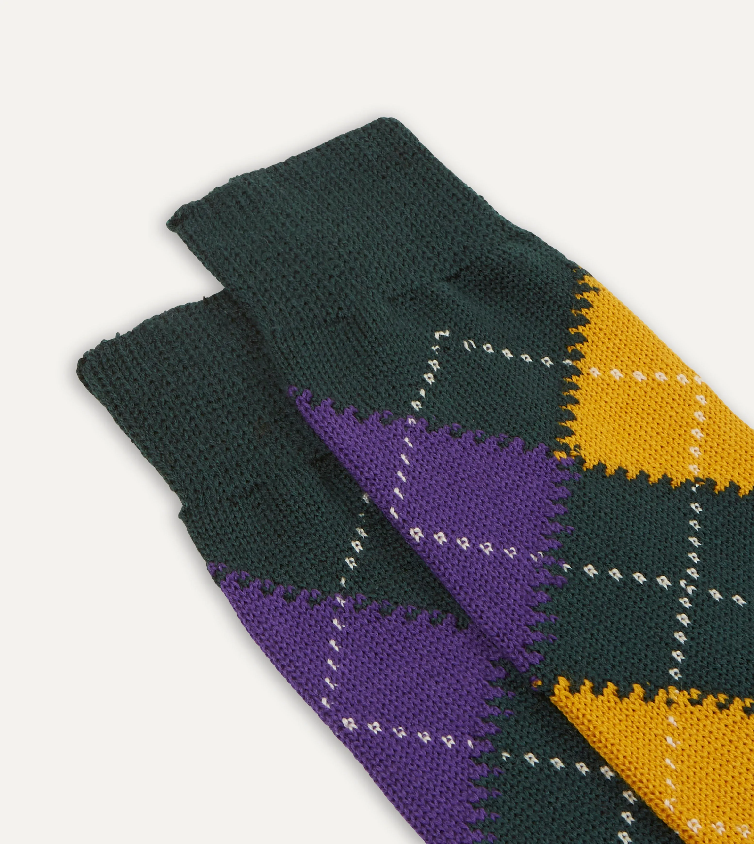 Green Argyle Wool Cotton Socks