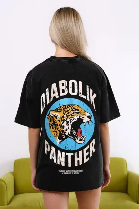 Grey Diabolik Panther Oversized T-shirt