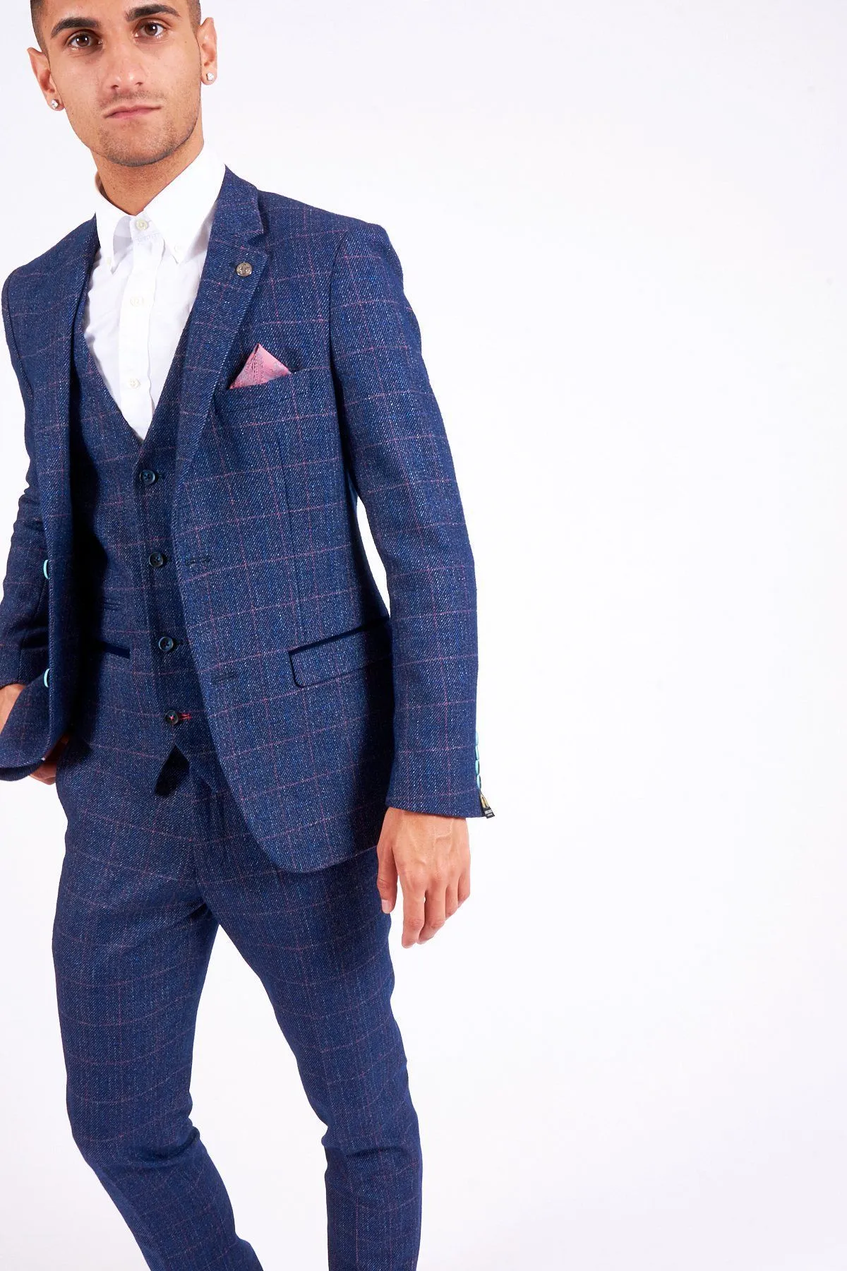 HARRY - Indigo Tweed Check Blazer