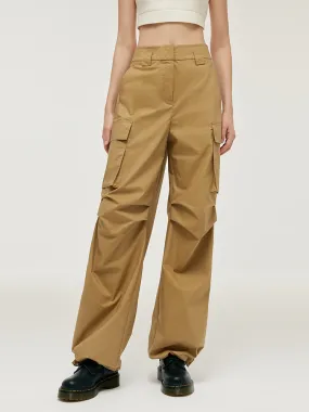 High-Waisted Ruched Women Cargo Pants