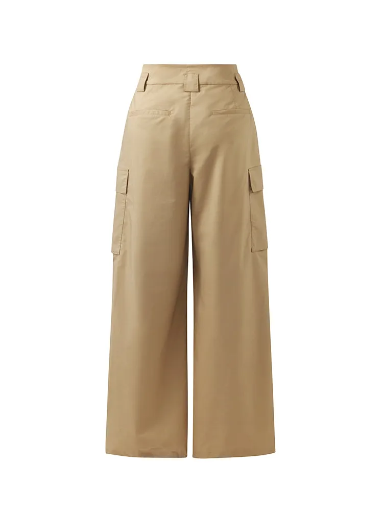 High-Waisted Ruched Women Cargo Pants