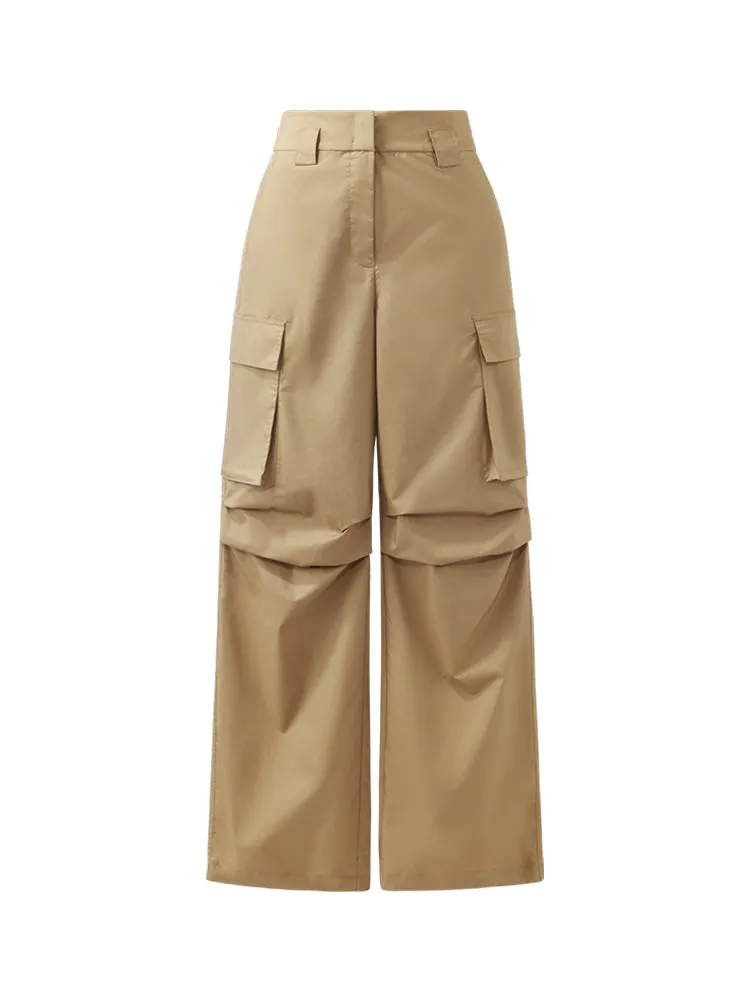 High-Waisted Ruched Women Cargo Pants