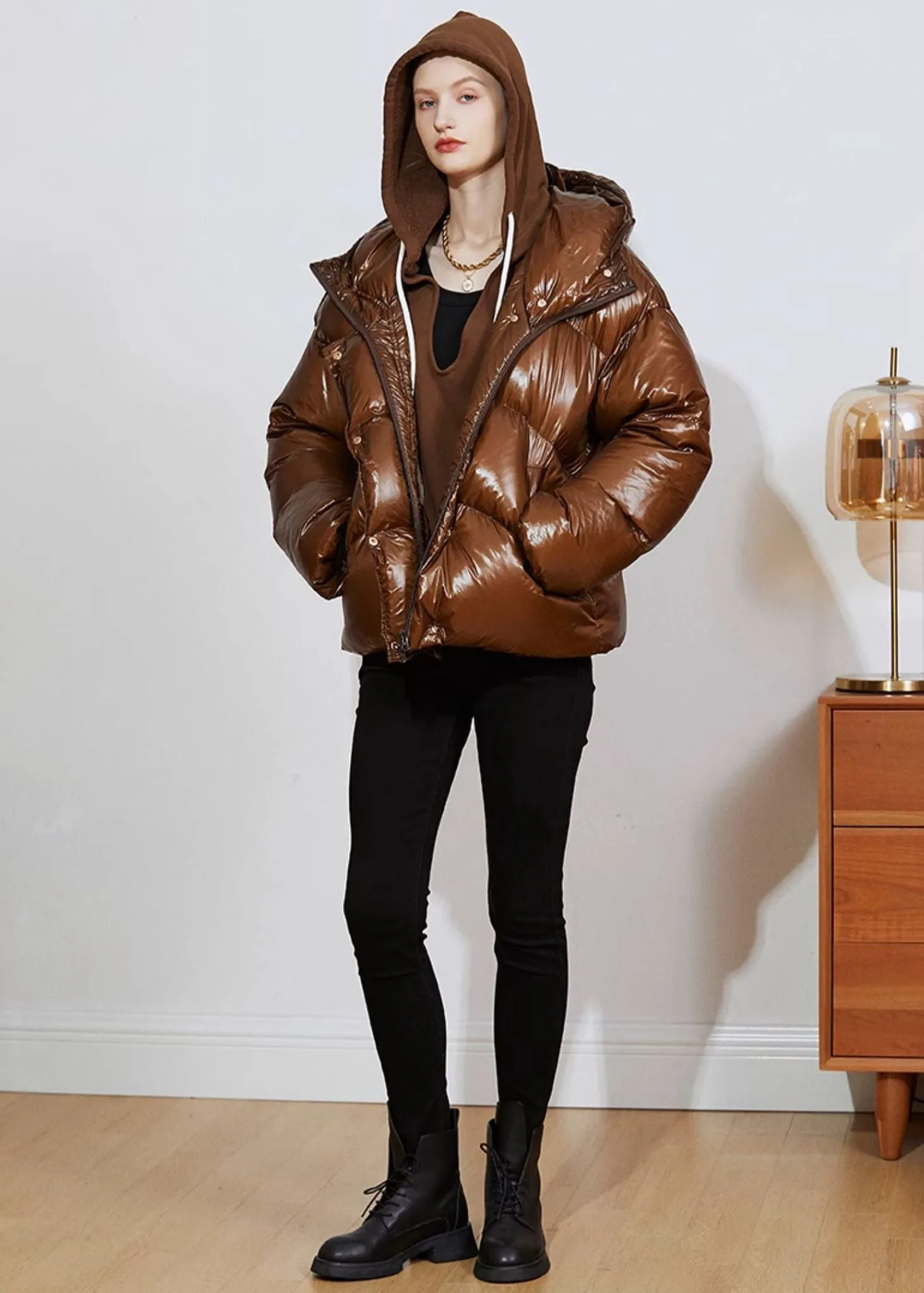 Hooded Thick Down Puffer Coat