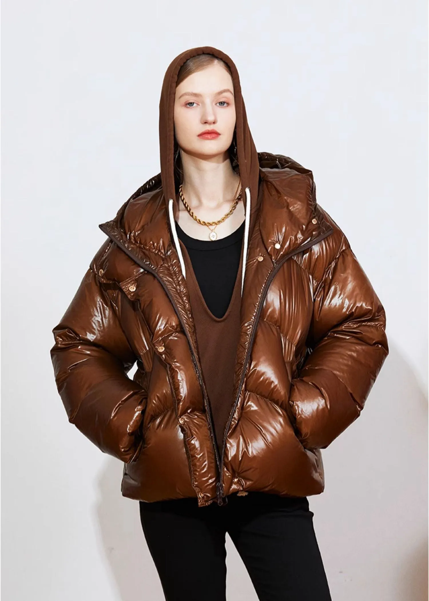 Hooded Thick Down Puffer Coat