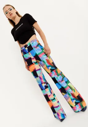 House of Holland Abstract Patchwork Print Trousers