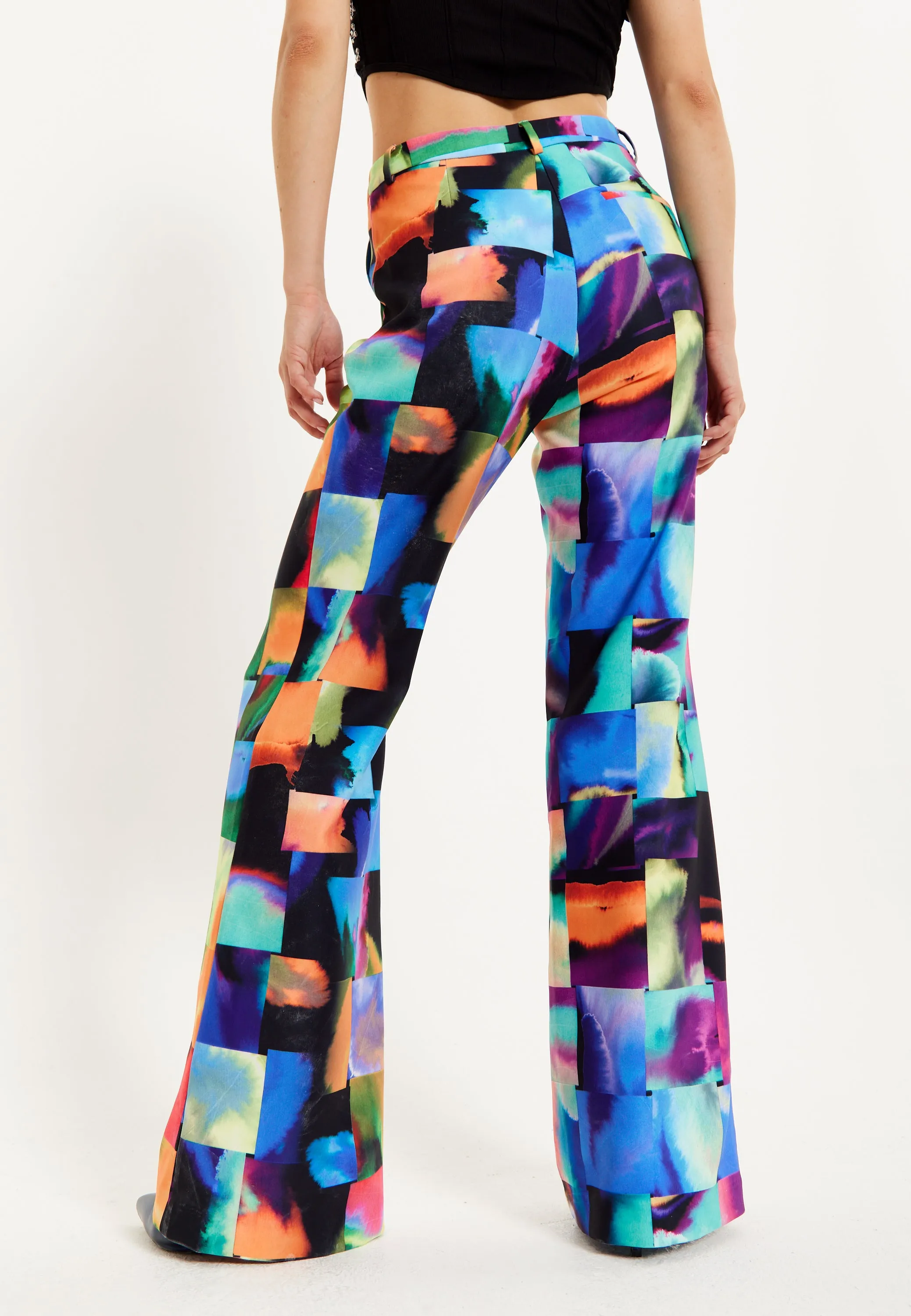 House of Holland Abstract Patchwork Print Trousers