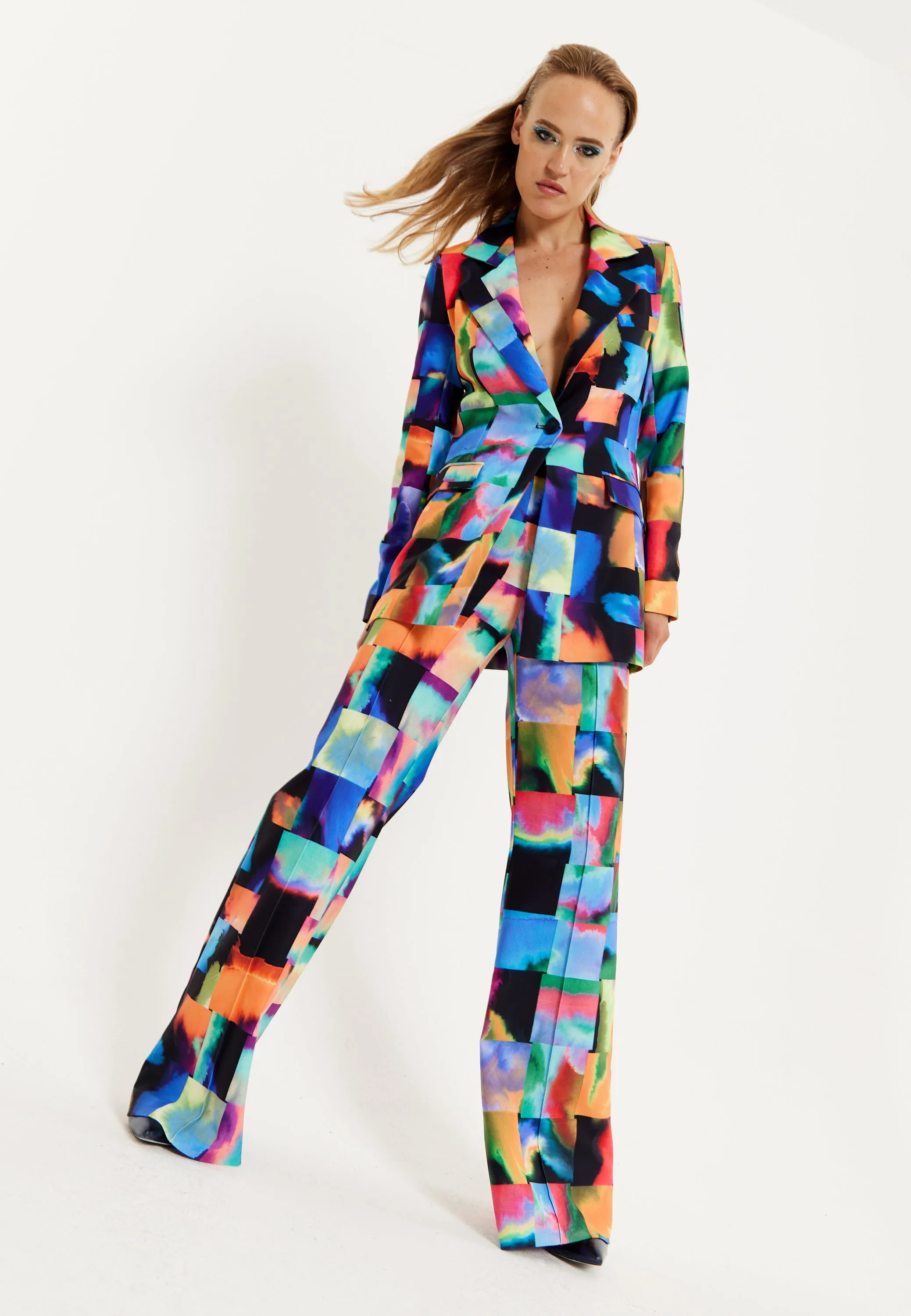 House of Holland Abstract Patchwork Print Trousers