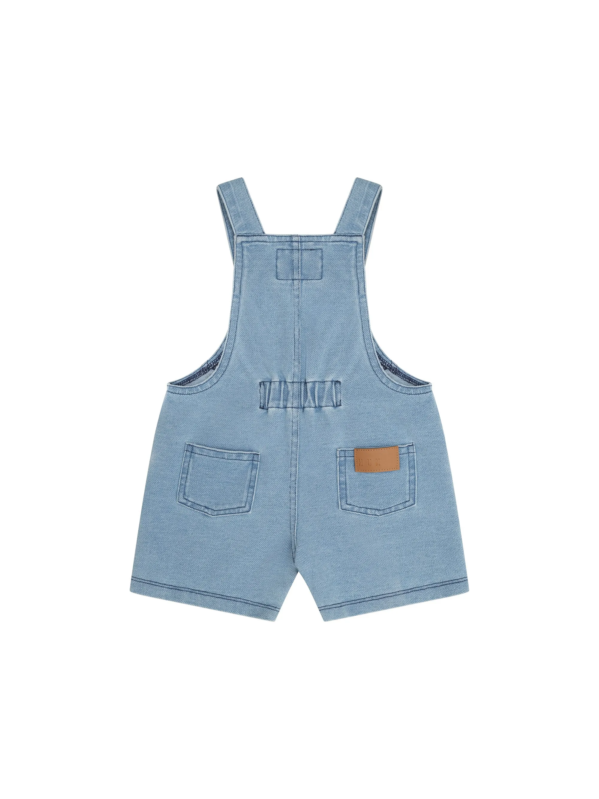 HUXBEAR KNIT DENIM SHORT OVERALLS