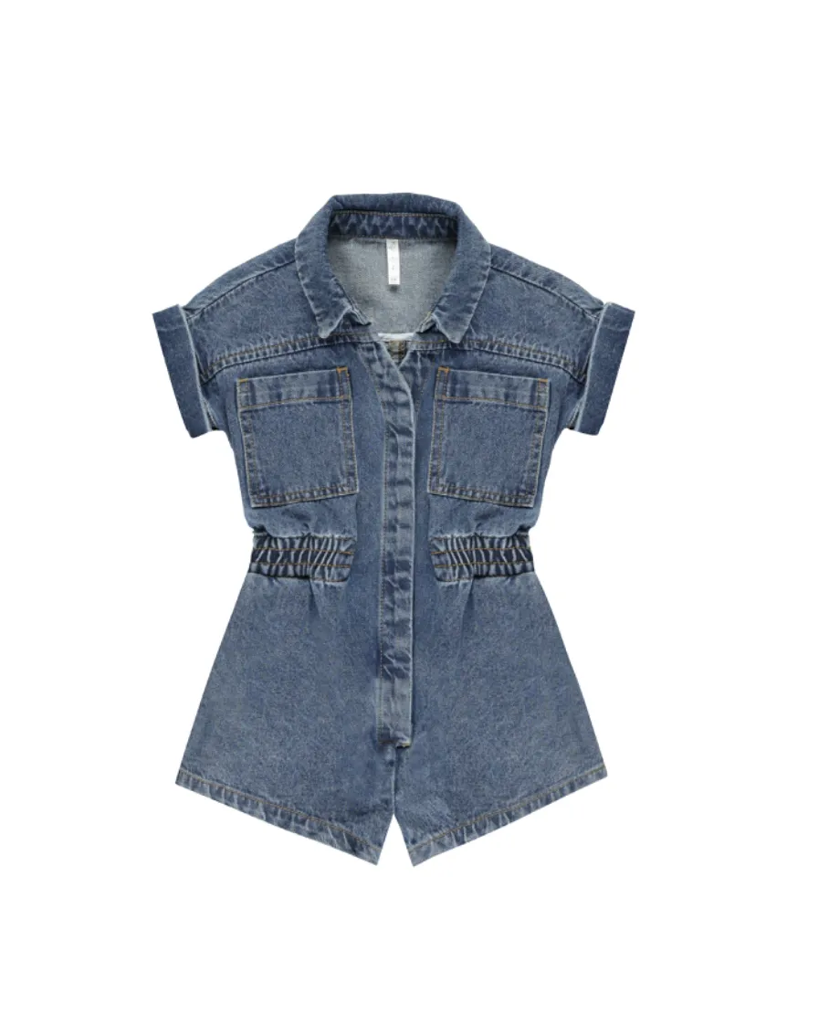 Indigo Utility Romper