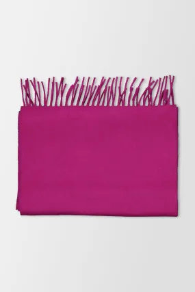 Joshua Ellis Fuchsia Classic Tassel Hem Scarf