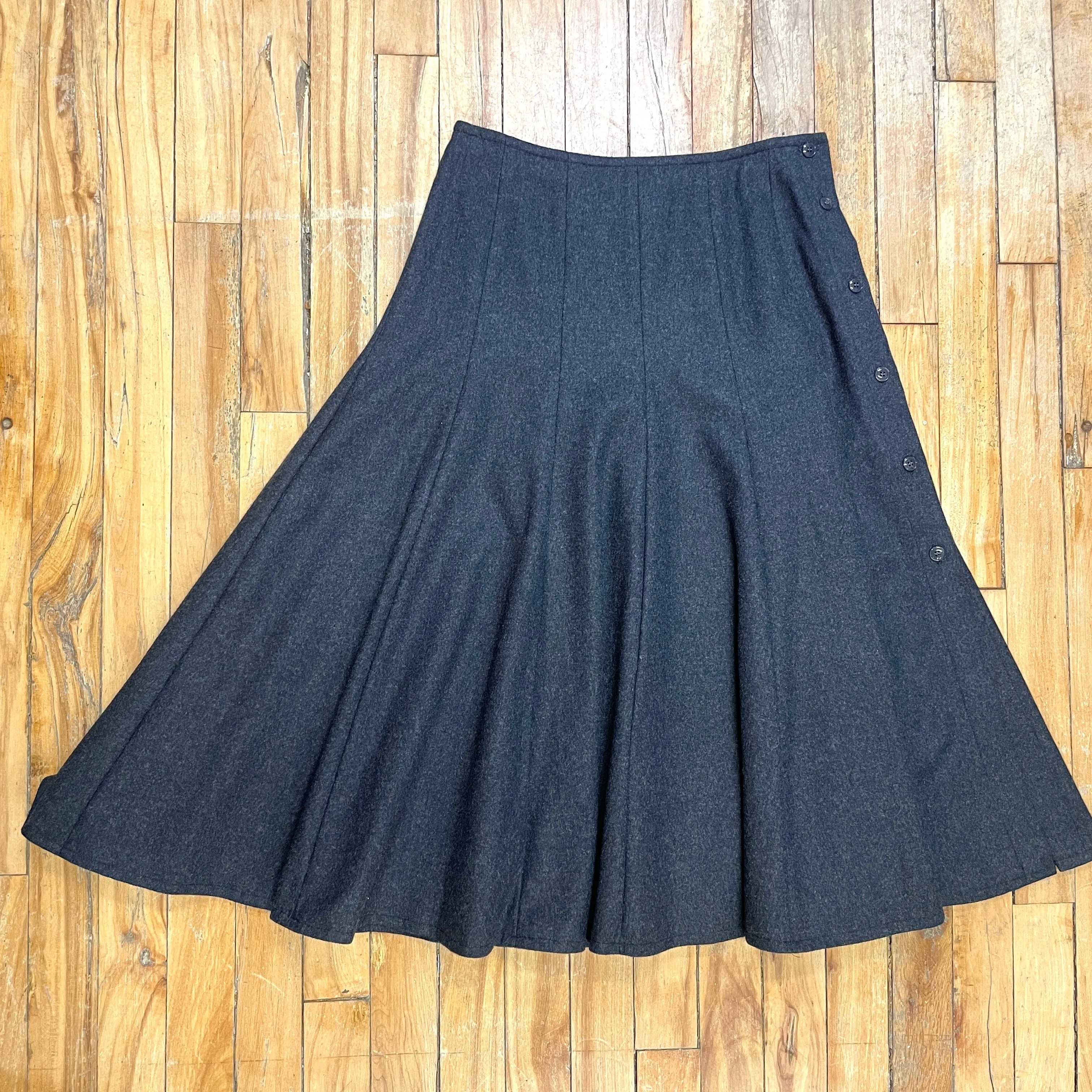 Kenzo Paris Vintage Designer Wool Skirt Made in France Size 26"