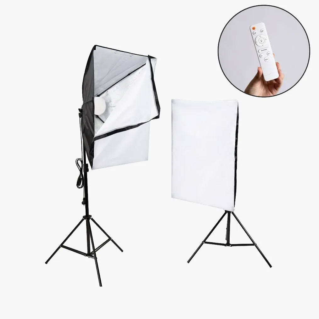 'Kreator Kit' Double Softbox Bi-Coloured LED Lighting Home Studio